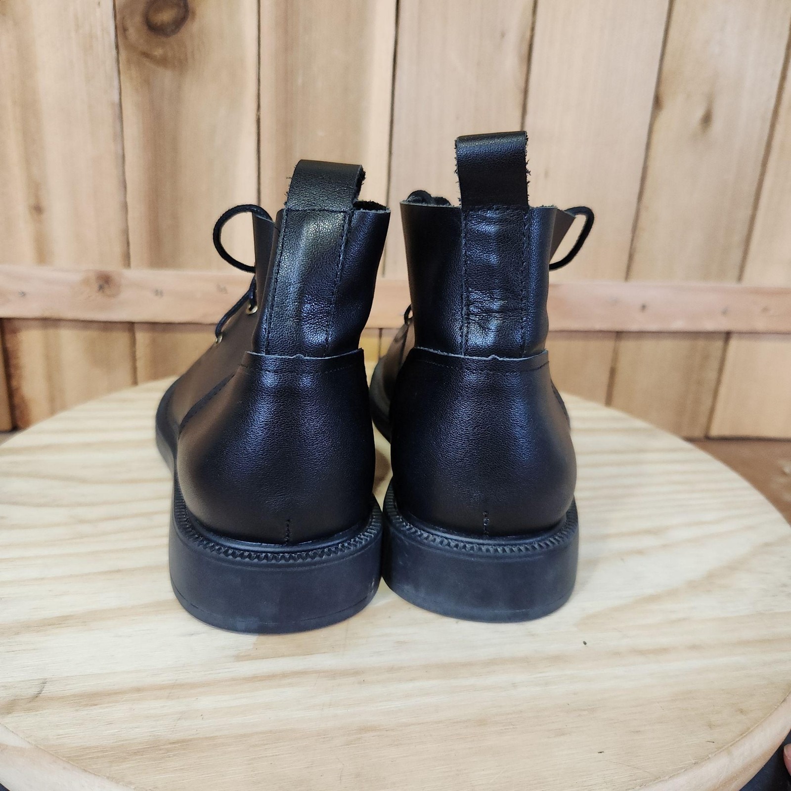 Dwarves Ankle Boots Womens 10.5 Eu 41 Black Leather Lace Up Oxford Wide Toe Box — image 4 of 8